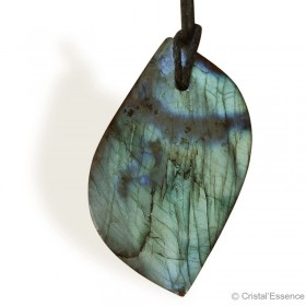 Labradorite plaque, pendentif percé forme libre