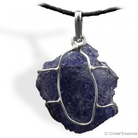 Tanzanite, brut cristallisé, pendentif argent 6,7 g