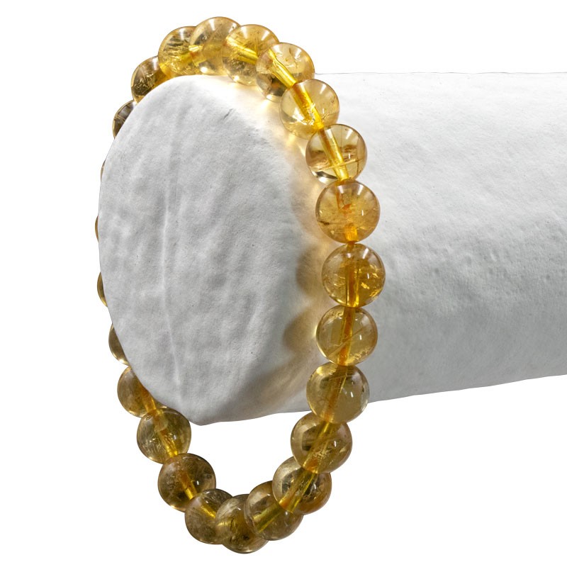 Bracelet Citrine, perles 6 mm ou 8 mm, pour la confiance en soi