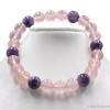 Bracelet "Rassurance" pierre Quartz rose et Charoïte, perles 8 mm ou 6 mm, pour développer le besoin de sécurité.