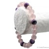Bracelet "Rassurance" pierre Quartz rose et Charoïte, perles 8 mm ou 6 mm, pour le besoin de sécurité.