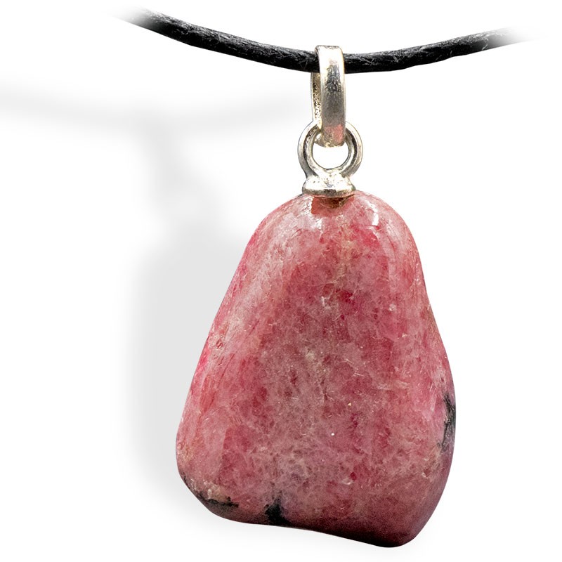 Rhodonite, pendentif attache argent