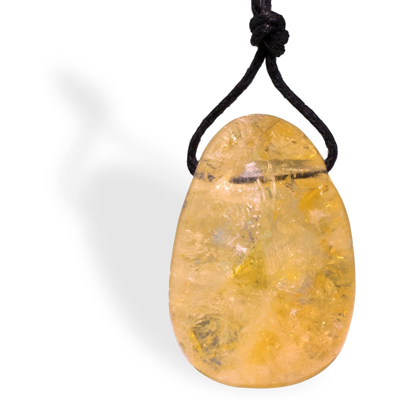 Pendentif roulé percé Citrine booste la confiance en soi