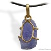 Pendentif Tanzanite brut montage plaqué or, pour calmer l'activité du mental