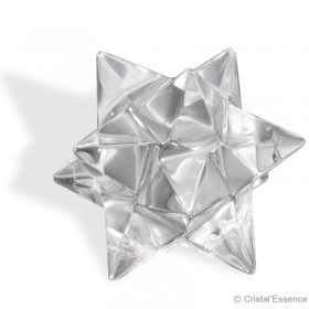 Petit dodécaèdre étoilé Cristal de roche pour le lien avec les plans subtils