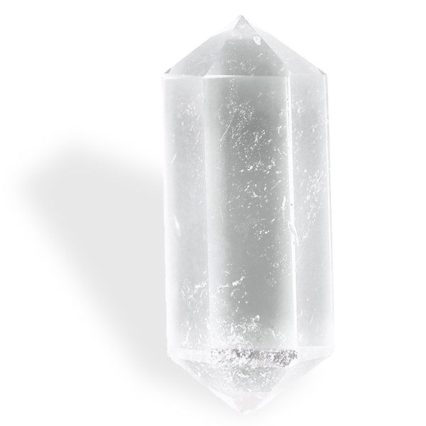 Cristal de roche Biterminé taillé pour que l'énergie circule dans les deux sens