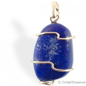 Lapis-Lazuli roulé, pendentif argent