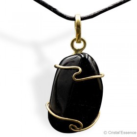 Onyx roulé, pendentif plaqué or