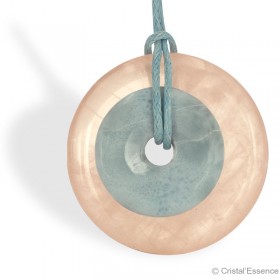 Donut "Paix intérieure" Quartz rose et Larimar