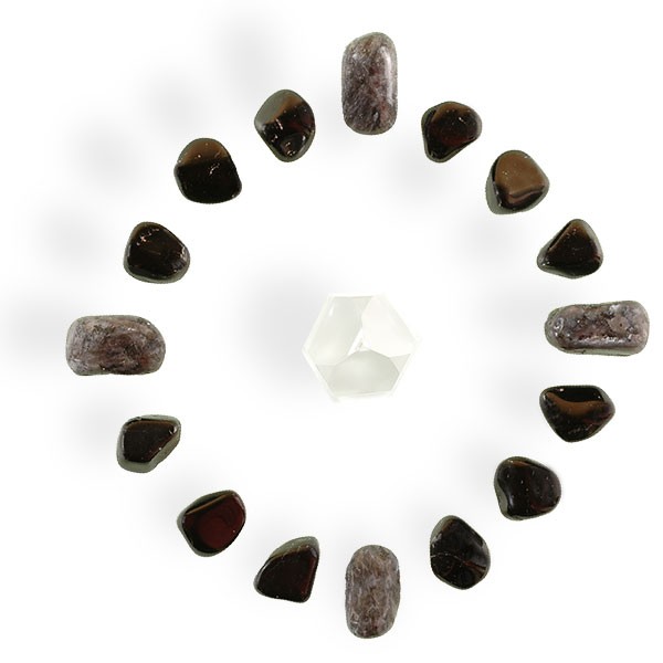 Mandala "Proctection" avec pierre de Labrador et Tourmaline noire
