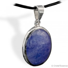 Pendentif Tanzanite ovale taillé, cerclé argent