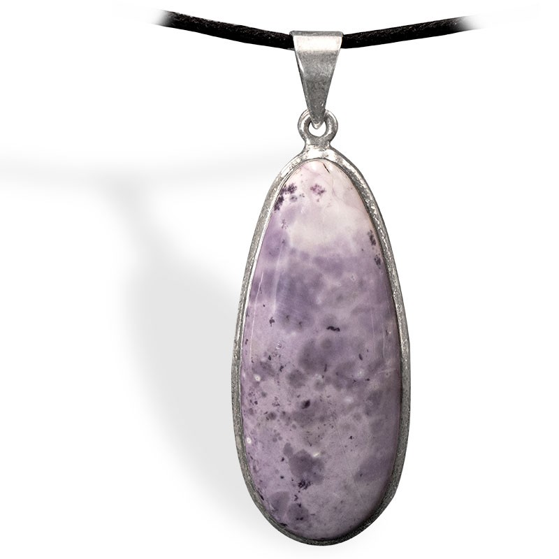 Tiffany (tiffany stone)  grand cabochon, pendentif argent