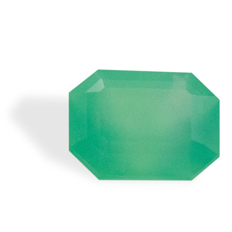 Chrysoprase, taillée facettée