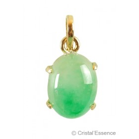 Pierre Jade Jadéite en pendentif cabochon plaqué or