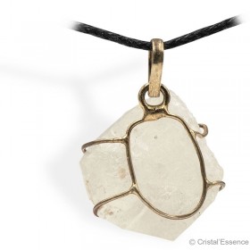 Phénacite de Birmanie, cristal, pendentif plaqué or 5,1 g