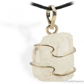 Phénacite de Birmanie, cristal, pendentif plaqué or 4,7 g