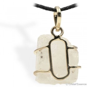 Phénacite de Birmanie, cristal, pendentif plaqué or 4,7 g