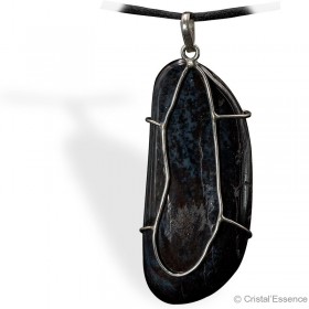 Sugilite plaque, pendentif argent