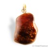 Pendentif Agate Feu roulée cabochon plat, attache argent, donne un ancrage aux désirs et à la sécurité