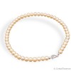 Perle naturelle lisse, collier 43 cm