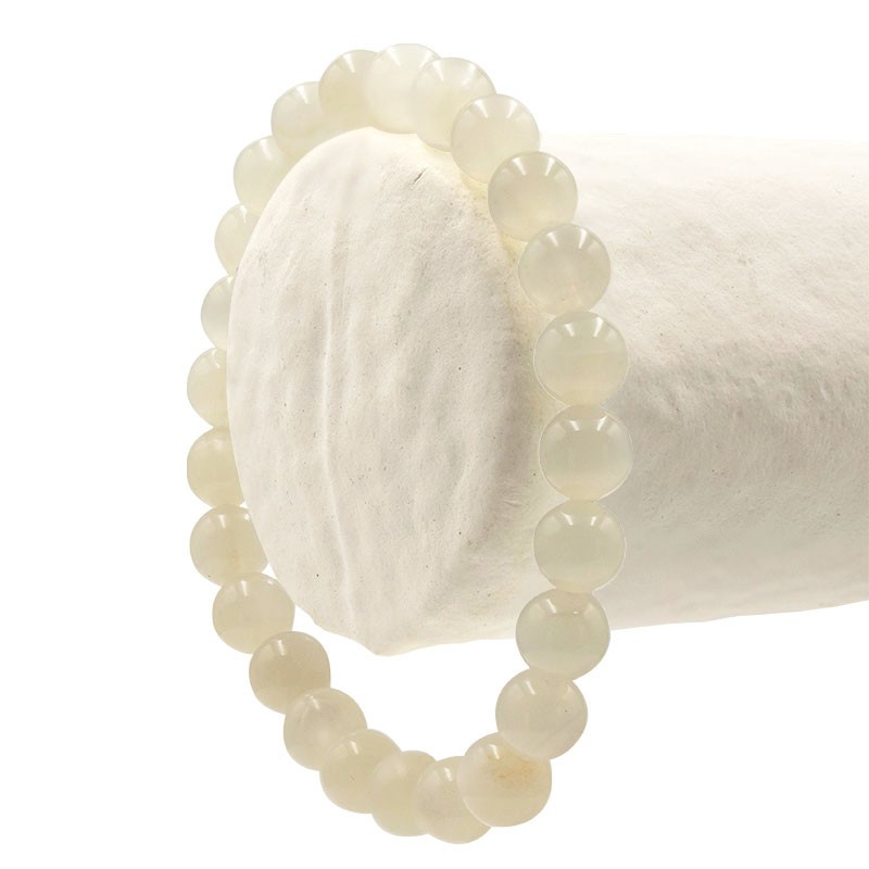 Bracelet Pierre de Lune crème, perles 8 mm ou 6 mm, pour développer le coté sensible et réceptif de l’être.