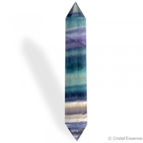 Fluorite multicolore taillée, biterminée