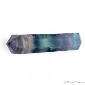 Fluorite multicolore taillée, biterminée