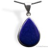 Pendentif Lapis-lazuli, cabochon goutte, montage argent, qualité AAA, pour l'intuition et l'imagination.