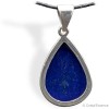 Pendentif Lapis-lazuli, cabochon goutte, montage argent, qualité AAA, pour développer l'intuition et l'imagination.