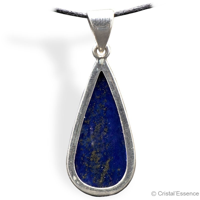 Lapis-Lazuli, pendentif cabochon goutte, argent