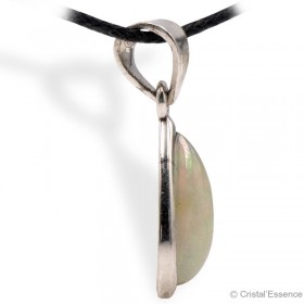 Opale Noble d'Éthiopie, cabochon goutte allongée, pendentif argent