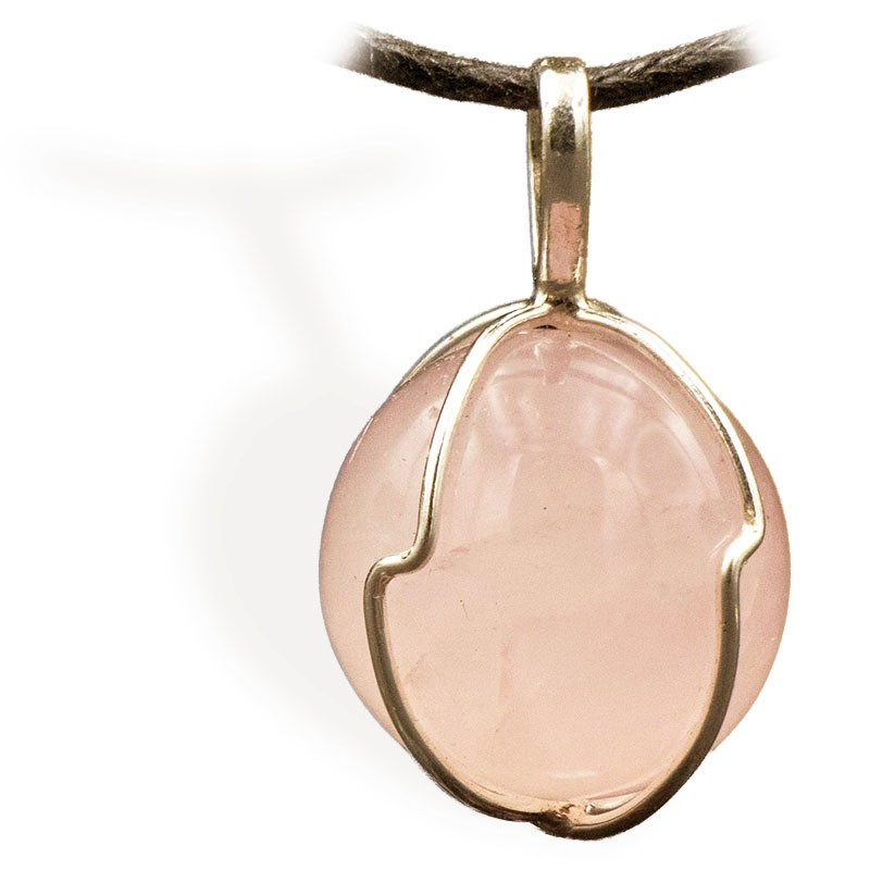 Pendentif sphère pierre Quartz rose