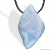 Pierre Larimar percé, pendentif cabochon