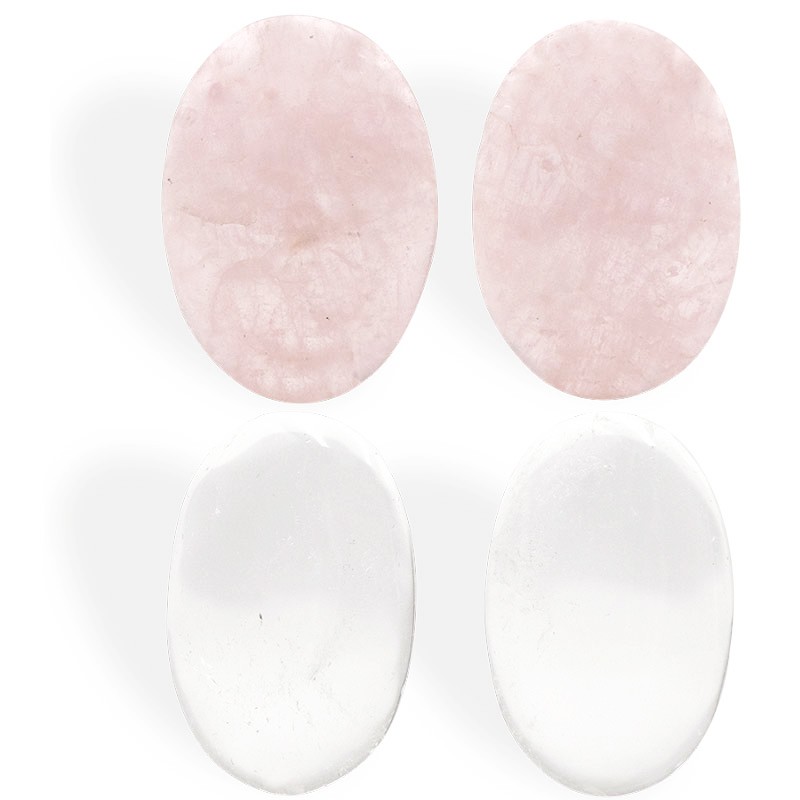 Relax-œil Cristal de roche et Quartz rose pour détendre et tonifier la sphère oculaire