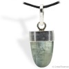 Cyanite (Disthene) verte, pendentif argent