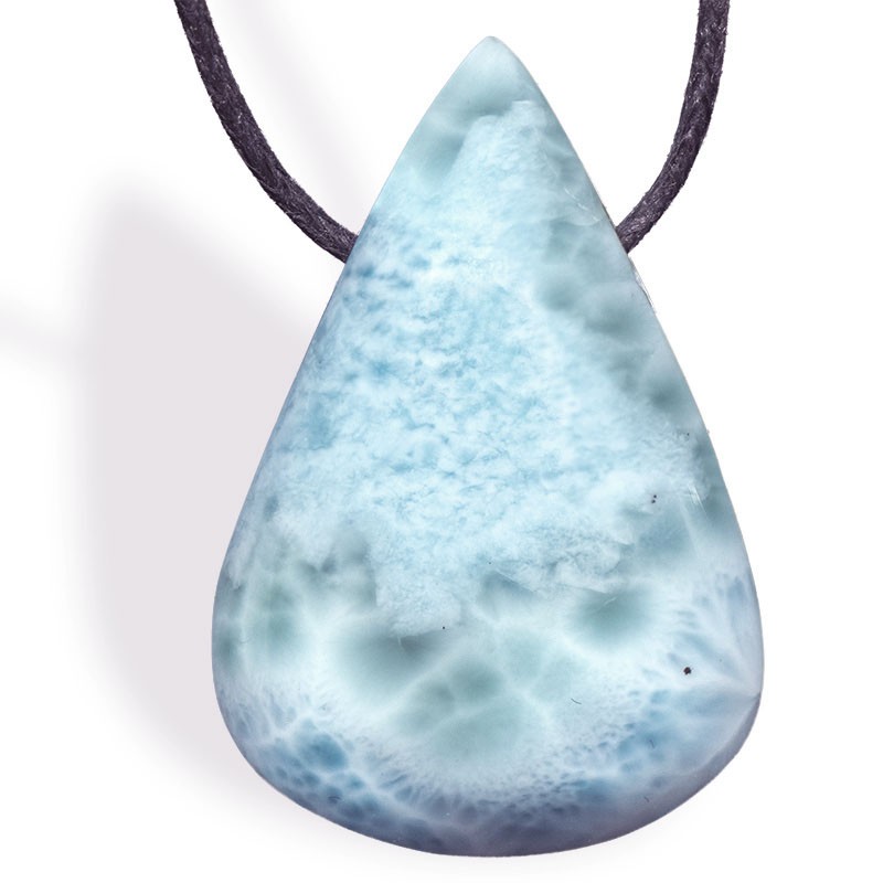 Pierre Larimar beau pendentif goutte de couleur bleue
