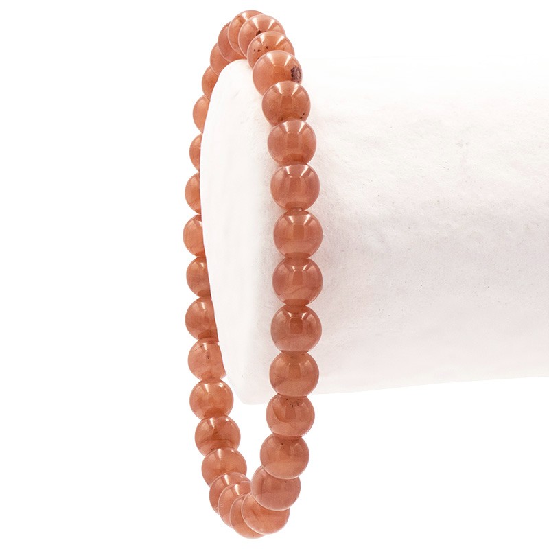 Pierre Rhodochrosite en bracelet, perles rondes de 6 ou 8 mm contre le stress