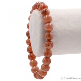Pierre Rhodochrosite en bracelet, perles rondes contre le stress