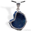 Pierre Azurite unique, monté sur argent, en pendentif