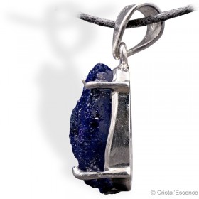 Azurite, cristallisée, pendentif 4 griffes argent, 8,4 g
