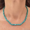 Collier baroque Turquoise "Sleeping Beauty", qualité AAA, non teintée, elle correspond au chakra laryngé.