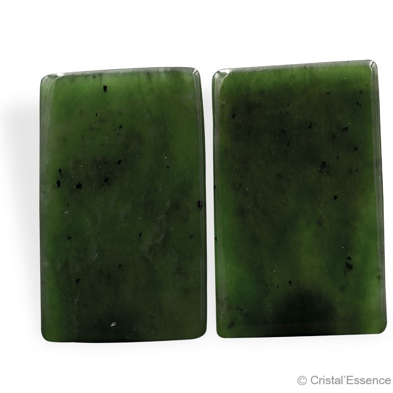 Jade Néphrite, lot de 2 plaques plates