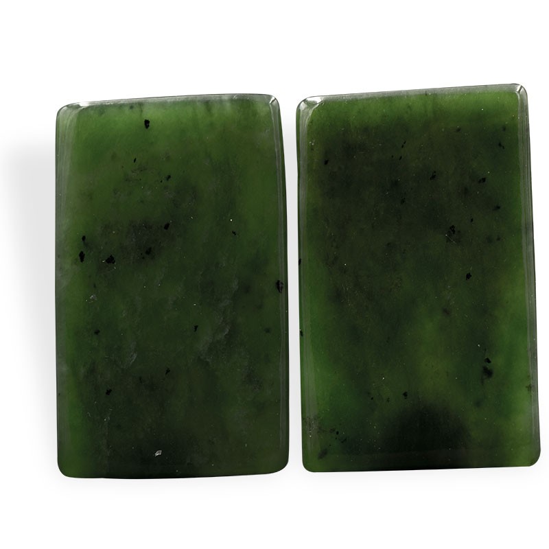 Pierre Jade néphrite lot de 2 plaques plates