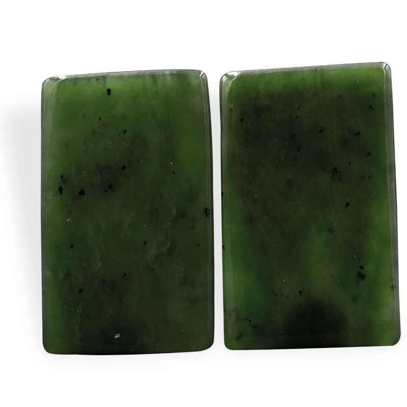 Jade Néphrite, lot de 2 plaques plates