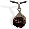 Pierre Zircon Hyacinthe rouge origine Madagascar, pendentif attache argent