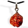 Pierre Zircon Hyacinthe rouge venant de Madagascar, pendentif attache argent