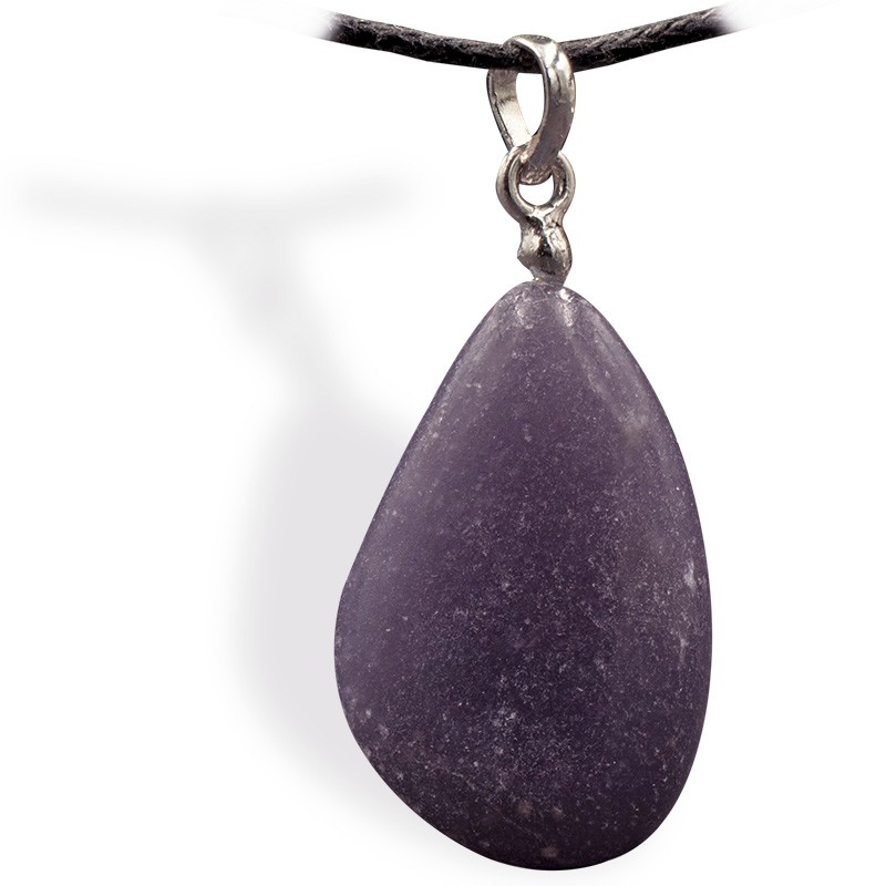 Lépidolite, roulée en pendentif argent