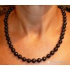 Shungite collier avec grosses perles, contre les ondes électromagnétiques