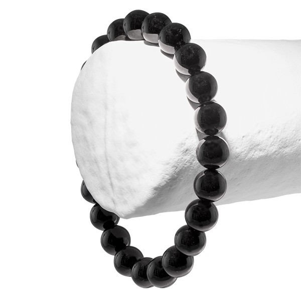 Bracelet pierre Shungite, perles de 8 ou 10 mm, contre les ondes électromagnétiques