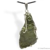 Moldavite, brut entier, pendentif ouvragé argent, 6,62 g